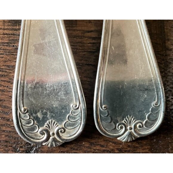 Set of 8 Priscilla 1900 Rogers Bros 1847 Silverplate Forks 7" & 7.25" - Picture 2 of 6